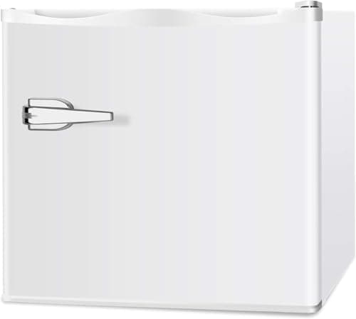 LHRIVER Mini Freezer, 1.2 Cu.ft Small Upright Freezer with Handle, Removable Shelves, 7 Adjustable Thermostat, Low Noise for Bedroom/Apartment/Office, White