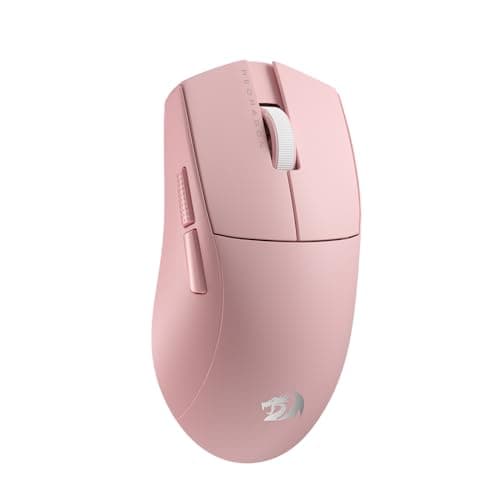 Redragon M916 PRO 3-Mode Wireless Gaming Mouse, 55G Ultra-Light 26K DPI Mouse w/Ergonomic Natural Grip Build, Full Programmable Buttons, Software Supports DIY Keybinds & DPI (1K Hz, Pink)
