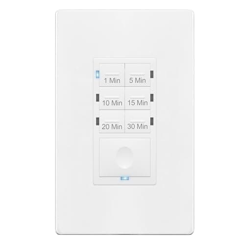 ENERLITES Countdown Timer Switch for Bathroom Fans and Lights, 1-30 Min, Neutral Wire Required, UL Listed, White