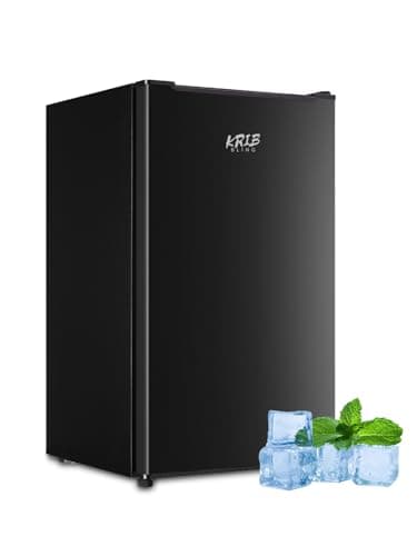 KRIB BLING 3.2 Cu.ft Upright Freezer Compact Mini Freezer with Removable Shelves for Bedroom, Office, Kitchen, Black