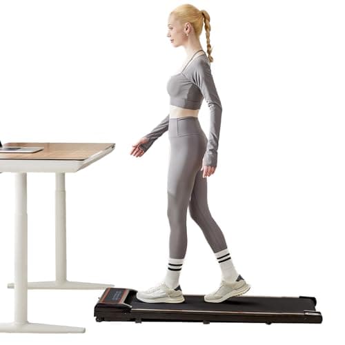 Smug Compact Armless Treadmill, Space Saving Design for Home & Office, Quiet Under Desk Walking Pad, 265 Lbs Capacity 3 in 1 Portable Walking Treadmill