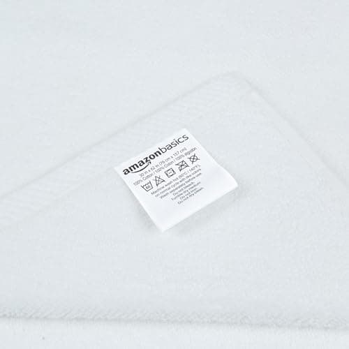 Amazon Basics 2-Piece Quick-Dry Oversize Bath Towel, 100% Cotton, 62" x 30", White 7