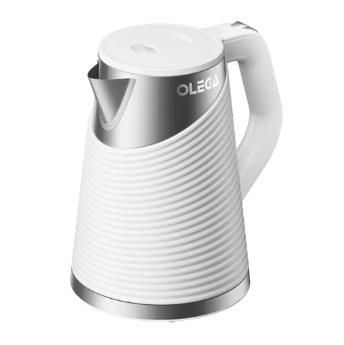 OLEGA 1.8L Electric Water Kettle: 1500W Electric Kettles for Boiling Water, BPA-Free Stainless Steel Electric Hot Water Kettle Auto Shut Off Water Boiler Tea Kettle Teapot for Tea Coffee, White
