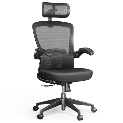 FLEXISPOT OC3 Pro Ergonomic Office Chair High Back Computer Chair with Flexible Flip-up Armrest/8-Level Lumbar Support, High Elastic Foam Seat Cushion, Chairs for Home Office Working Studying, Black