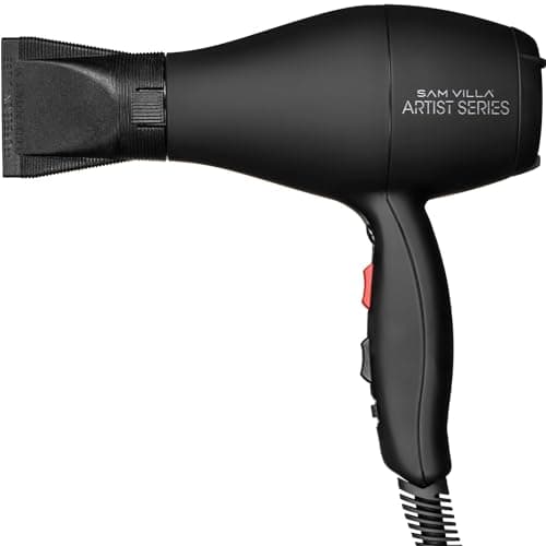 Sam Villa Artist Series Lightweight & Quiet Ionic Professional Hair Dryer With Variable Speed & Temperature, Black