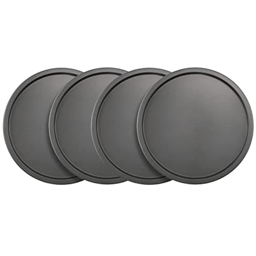 GoodCook Set of 4 Nonstick Steel 10 Inch Personal Pizza Pans Set, Gray