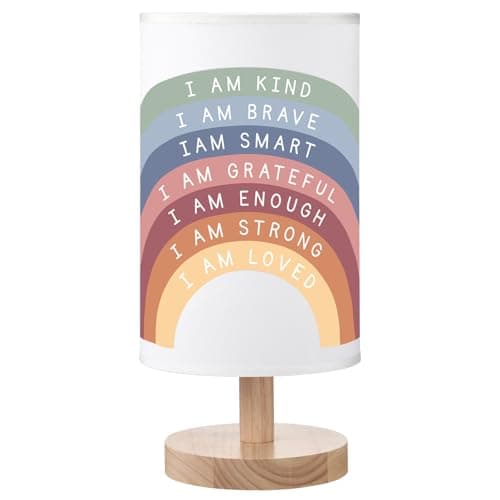 Glooglitter Classroom Lamp Calming Corner Decor Cozy Center 11. 61 Inches Small Bedside Desk Lamp USB Rainbow Reading Book Center Supplies for Home Bedroom Playroom Nursery