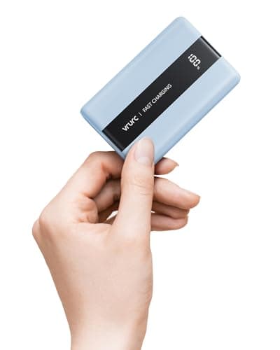 VRURC Power Bank,Small Portable Charger 20000mAh,22.5W Fast Charging, Compact Travel Essential Battery Pack with LED Display, 4 Outputs Compatible with iPhone 16/15/14/13, Samsung, Android,etc-Blue