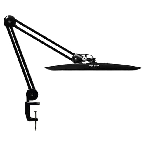 Bemelux LED Desk Lamp with Clamp,Dimming Task Lamp for Reading Desktop Office Workbench Table Architect Sewing Study Home Craft,Bright 117PCS LEDs,2200 Lumens 20 Inch Metal Swivel Arm Work Lamp(Black)