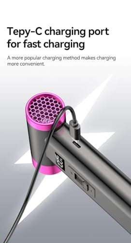 Turbine Engine Fan, Portable Rechargeable Wireless Blow Dryer, USB Rechargeable Hair Dryer, 4 Levels Wind Speed Adjustment, Wireless Hair Dryer for Home/Travel Hair Care Dryer 9
