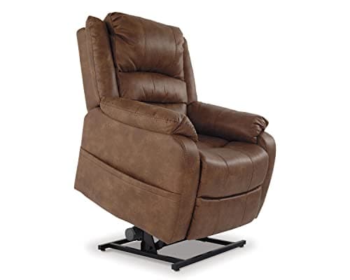 Signature Design by Ashley Yandel Faux Leather Electric Power Lift Recliner for Elderly, Brown 5