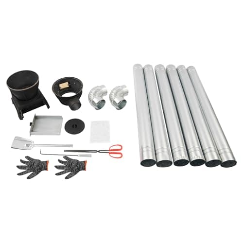 CNCEST Indoor Wood-Burning Heating Stove with Cast Iron Build,Wood Burning Stove with Chimney Pipes,Cast Iron Portable Hot Tent Stove,Smokeless Cooker for Efficient Rural Heating & Camping(TypeD) 6