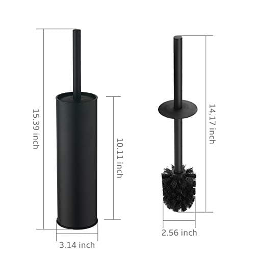 BGL Stainless Steel Toilet Brush with Holder, 2 Black Bristle Heads 4