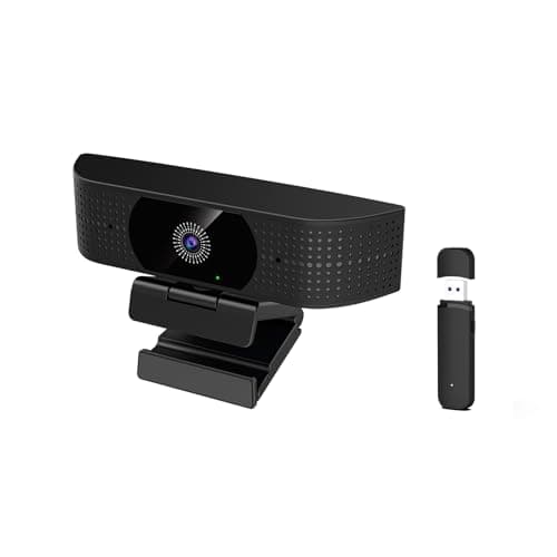1080P Wireless Webcam for PC, Webcam with Noise-reducing Mic, 92°FOV，360° Rotation, Plug and Play, Wireless Camera Works with Skype, Zoom for indoor and outdoor Conference meetings, video calls