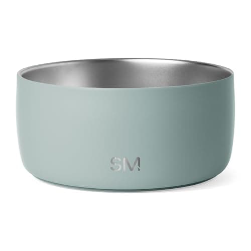 Simple Modern Stainless Steel Pet Water Bowl for Dogs & Cats | Insulated Stainless Steel Food Bowls for Dog Cat | No Tip No Slip BPA Free | Bentley Collection | Medium (4 Cups) | Sea Glass Sage