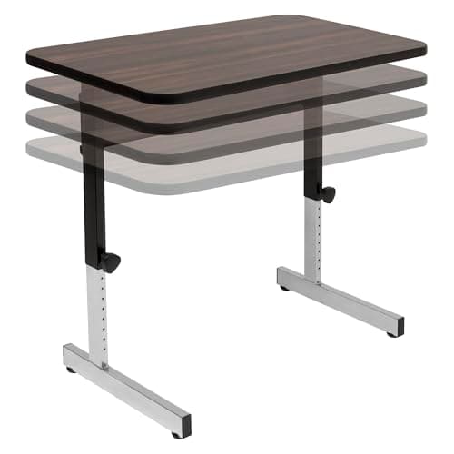 Calico Designs Adapta Desk - Height Adjustable Desk - 23"-33.5" - All-Purpose Standing Table for Home Office, Art, and More - Black/Walnut 6