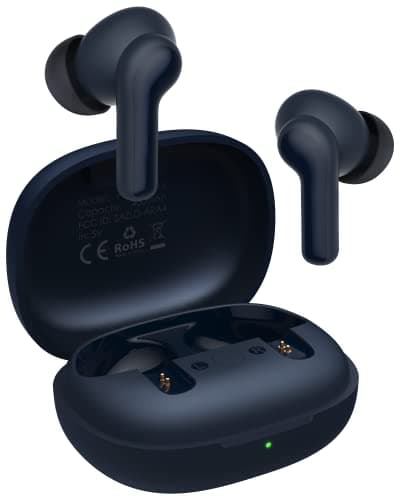 AIHOOR A4ANC Wireless Earbuds Hybrid Active Noise Cancelling with 6 Mics (ENC) Enhanced Calls, Deep Bass Bluetooth 5.1 with Wireless Charging, 30H Playtime IPX5 Headphones for Music Sport (Blue)