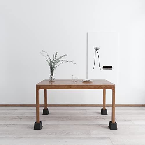 Ahasolid Bed Risers 3 Inch Heavy Duty, Furniture Risers for Bed Frame, Couch, Desk, Chair, Lifts Up to 1,500 lb, Set of 8, Black 4