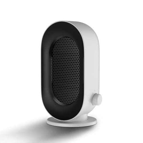 DUOMIY Space Heater for Indoor Use, 600W Electric Heater for Office with Three Adjustable Speeds, Overheating Protection, Tip-Over Shutoff (White)