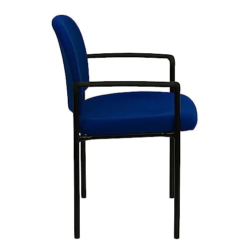 Flash Furniture Tiffany Comfort Navy Fabric Stackable Steel Side Reception Chair with Arms 7