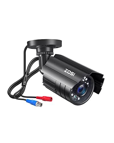 ZOSI 1080P HD TVI Security Camera for Home Office Surveillance CCTV System, 2MP Outdoor Indoor Weatherproof Bullet BNC Camera with Metal Housing, Night Vision, for 1080P/5MP/4K HD-TVI Analog DVR