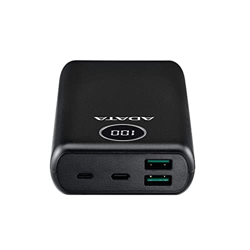 ADATA P20000QCD 20000mAh Qualcomm QC 3.0 / USB PD 3.0 Dual USB-A (18W) & USB-C Fast Charging (18W) Power Bank Portable Charger (AP20000QCD-DGT-CBK) 5