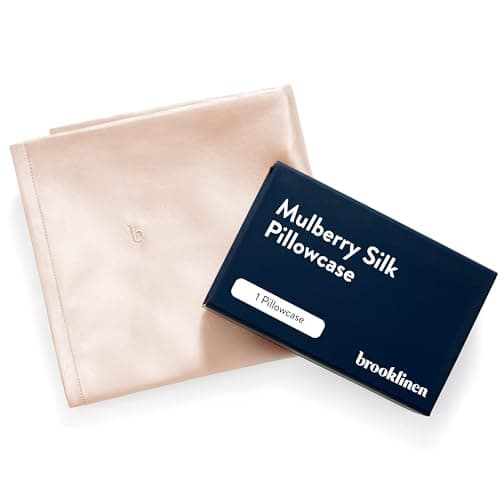 Brooklinen Mulberry Silk Pillowcase – 100% Pure Silk Pillow Case, Soft & Durable, Anti-Friction Comfort, Hight Quality Smooth Texture – Machine Washable & Breathable – Standard Size (Blush)