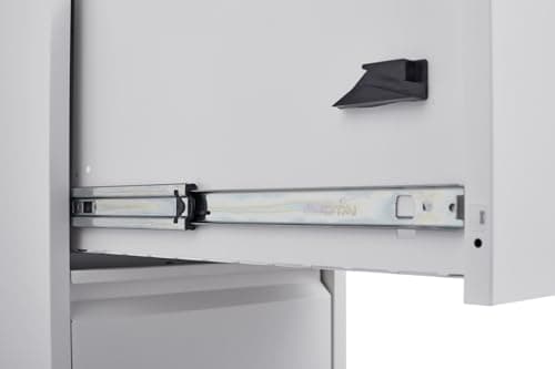 BouPower 4 Drawer File Cabinet with Lock,Metal Vertical Filing Cabinets for Home Office,Heavy Duty File Storage Cabinet for Letter/Legal/A4/F4 Size File White 6