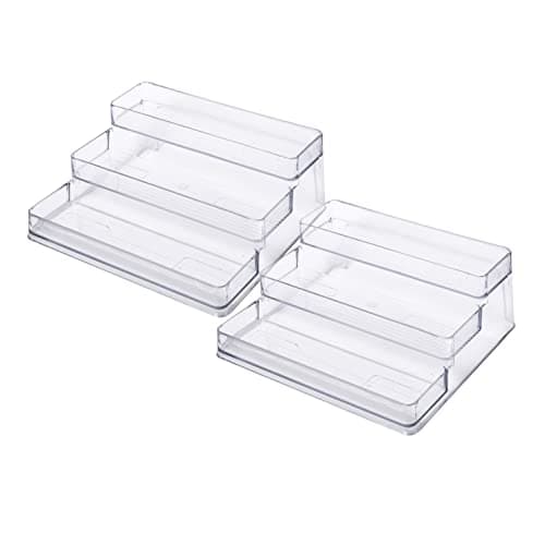 SIMPLEMADE 3-Tier Spice Rack Organizer - Versatile Storage Shelf for Kitchen, Bathroom, Bedroom & Office, Set of 2, Clear 5
