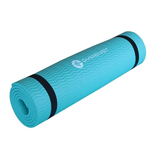 GYMENIST Thick Exercise Yoga Floor Mat Nbr 24 X 71 Inches Great for Camping Cardio Workouts Pilates Gymnastics (Teal)