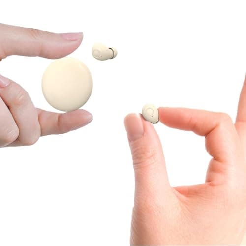 Xmenha Small Mini Invisible Earbuds Wireless Bluetooth for Small Ears Low Profile Tiny Discreet Hidden Sleeping Earbuds for Work Sleep Ear Buds Invisible Headphones Buds Skin Tone