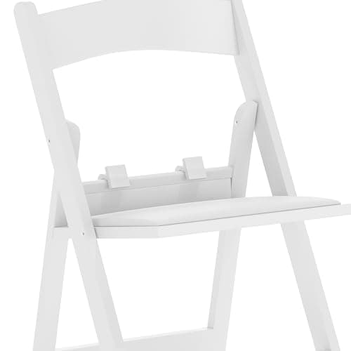 Flash Furniture HERCULES Kids White Resin Folding Chair with White Vinyl Padded Seat 14