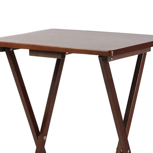 PJ Wood 2-Pack Folding TV Tray & Table, Multifunctional Foldable Set for Eating, Honey Oak 9