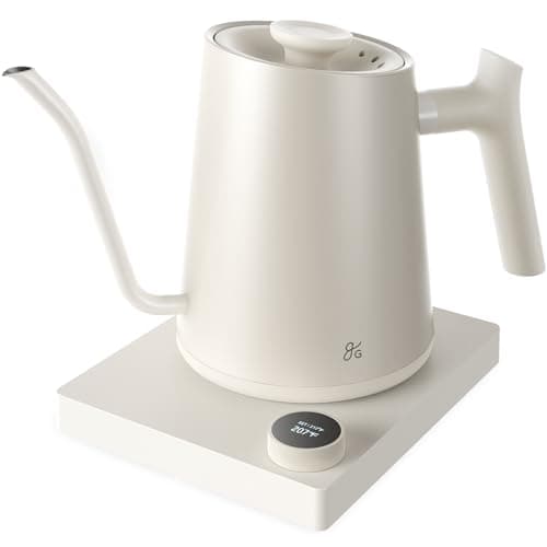 Greater Goods Electric Gooseneck Kettle, 1200W Stainless Steel with Precision Temperature Control, Fast Boil, BPA-Free, Ideal for Pour Over Coffee and Tea, 0.8L (Birch)