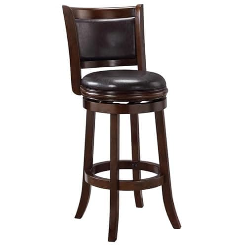 Boraam Augusta Bar Height Swivel Stool, 29-Inch, Cappuccino with Dark Brown PU