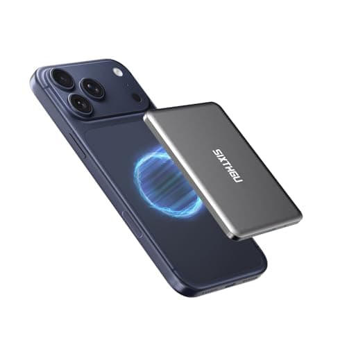 SIXTHGU Magnetic Slim Portable Charger, 5000mAh Wireless Power Bank, S05 PD 22.5W Fast Charging USB C Battery Pack, PowerMag, Compatible with iPhone 16/15 Series/14/13/12 Series