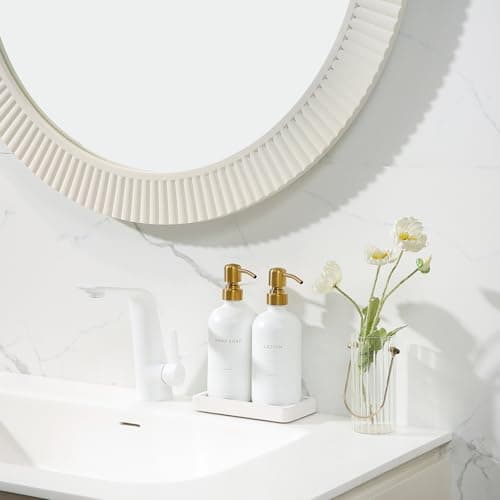 Prus Waso Gold Soap Dispenser Bathroom Set, Hand and Lotion Dispenser with Stainless Steel Pump, Perfect for Modern Bathroom Decor. (Gold) 5