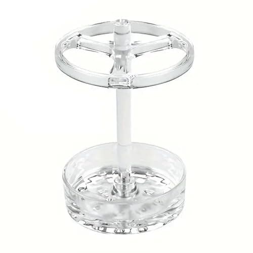 1Pc Plastic Toothbrush Holder Stand with Round Base Multi-Functional Vertical Toothbrush Holder Pen Makeup Brush Display Storage Rack Holder Organizer for Bathroom Vanity Countertop Space Save, Clear