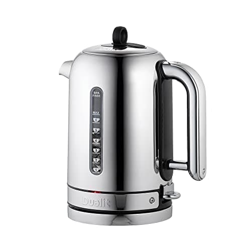 Dualit Classic Kettle - Polished Stainless Steel with Black trim- Quiet boiling kettle - 90 Second Boil Time - 1.7L Capacity, 1.5kW