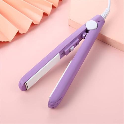 2024 New Purple Werdeny Mini Ceramic Hair Curler & Straightener, 2-in-1 Curling Iron with 1/2 Inch Barrel for Short and Fine Hair