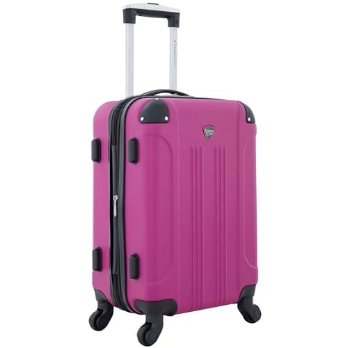 Travelers Club Chicago Hardside Expandable Spinner Luggage, Fuchsia, 22" Carry-On 5