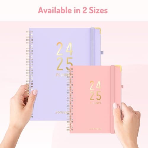 Forvencer 17 Month Academic Planner 2024-2025, Large 8.5" x 11", Weekly and Monthly Planner 2025, Aug 2024 - Dec 2025, Monthly Planner with Golden Corner Guards, Hardcover Agenda Book Planners with Colorful Tabs, College Student Teacher Planner 2024-2025, A4 (8.5" x 11") Large Planner, Pink 8