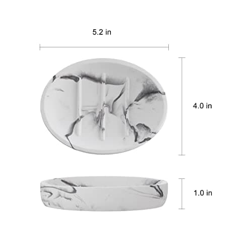 INIUNIK Marble Look Soap Dish - Bar Soap Holder for Shower, Bathroom & Kitchen Sink 5