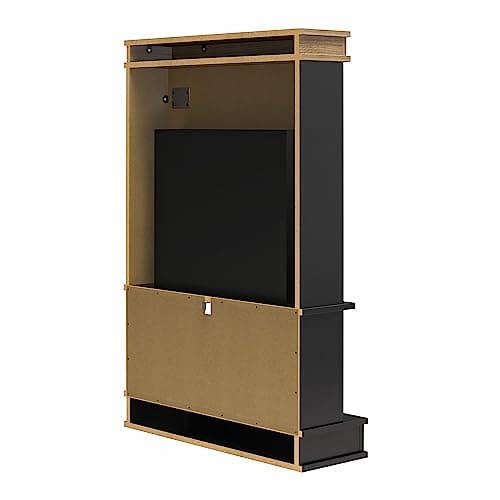 Ameriwood Home Mateo 30 Inch Electric Fireplace with Mantel and Shelf, Replaceable Fireplace Insert Heater, Freestanding, Remote Control, Timer, Realistic Log and Flame Effect, Black 8