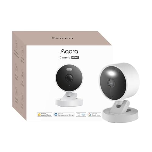 Aqara G100, 2K Indoor/Outdoor Security Camera, HomeKit Secure Video, 2-Way Audio, Spotlight Color/IR Night Vision, AI Detection, 140° FOV, Wi-Fi 6, Supports HomeKit, Alexa, Google and IFTTT, White