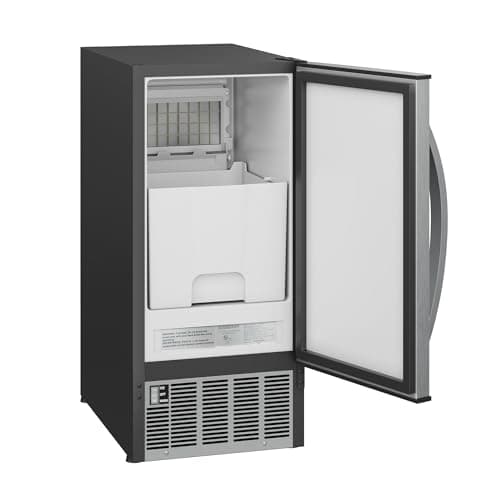 EdgeStar IB450BL 50 Lb. 15 Inch Wide Undercounter Clear Ice Maker - Black Stainless Steel 9