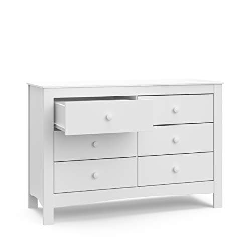 Graco Noah 6-Drawer Dresser (White) – GREENGUARD Gold Certified, White Dresser for Bedroom, Kids & Nursery Storage Chest, Safety Interlocking Drawers, Pre-Installed Tracks, Kids Chest 8