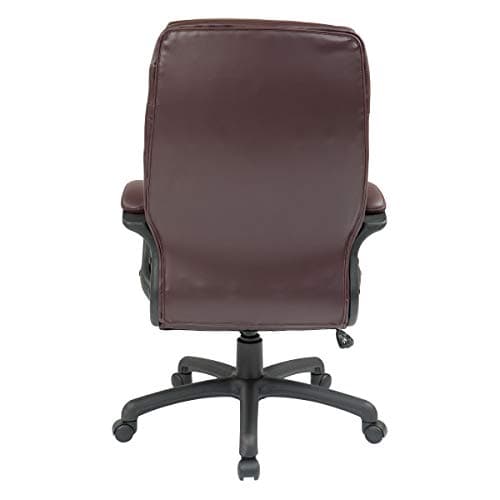 Office Star EC Series Executive Bonded Leather High Back Adjustable Office Chair with Thick Padded Contour Seat and Locking Tilt Control, Burgundy 5