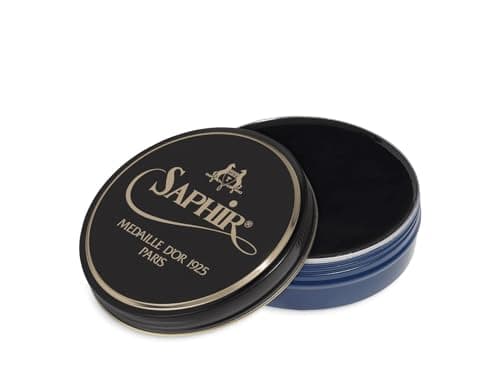 SAPHIR Medaille d’Or Pate De Luxe - Natural Wax Shoe Polish for Leather Shining - 50ml - Navy Blue