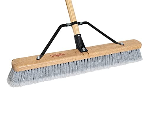 Harper 24 Inch Indoor Smooth-Surface Push Broom with Flagged Bristles for Sand, Saw Dust, Wood Shavings and Pet Hair in Garages, Warehouses, and Workshops 9